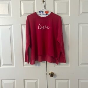 Women's Valentines Day Pink Love Sweater